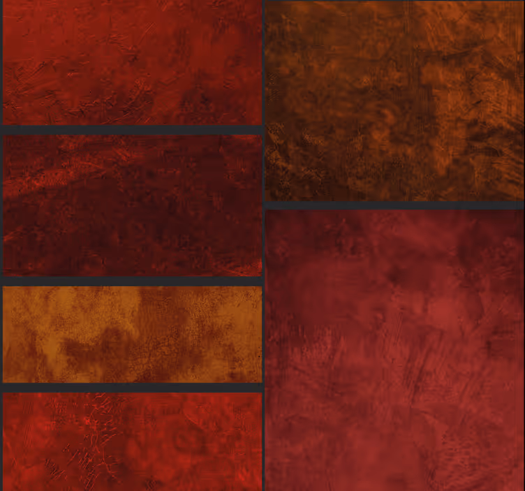 Toile fenêtre rouge design patchwork texturé - TenStickers