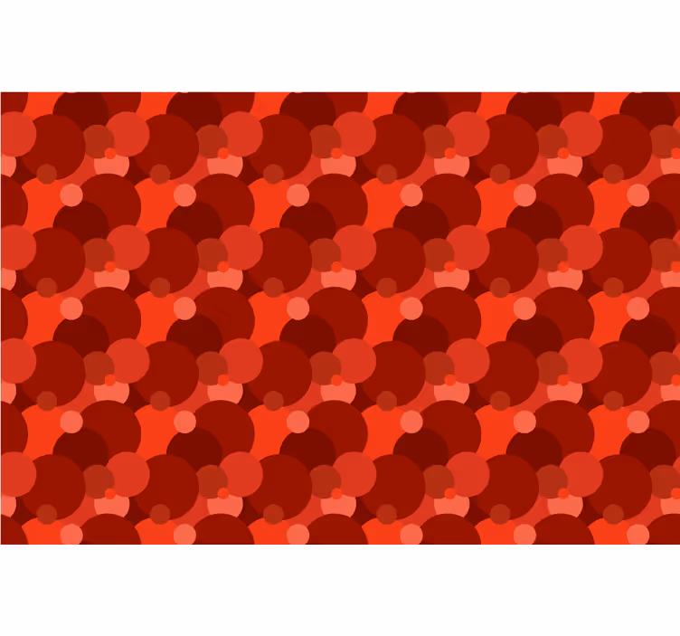 Toile fenêtre rouge motif cercles modernes - TenStickers