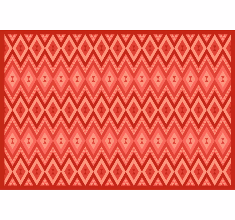 Toile fenêtre rouge design ethnique vintage - TenStickers
