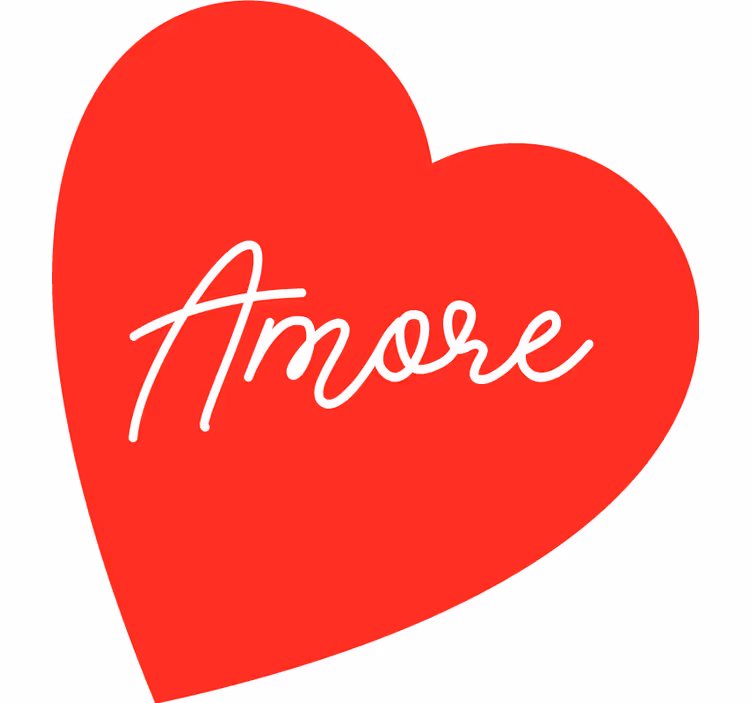 Toile fenêtre rouge cœur d'amour - TenStickers