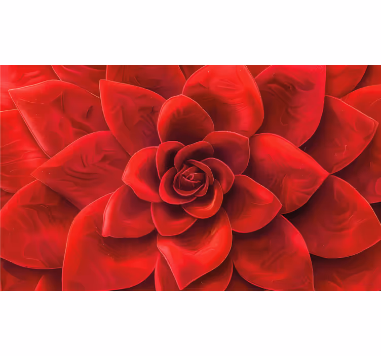 Toile fenêtre rouge motif pétales de fleurs - TenStickers