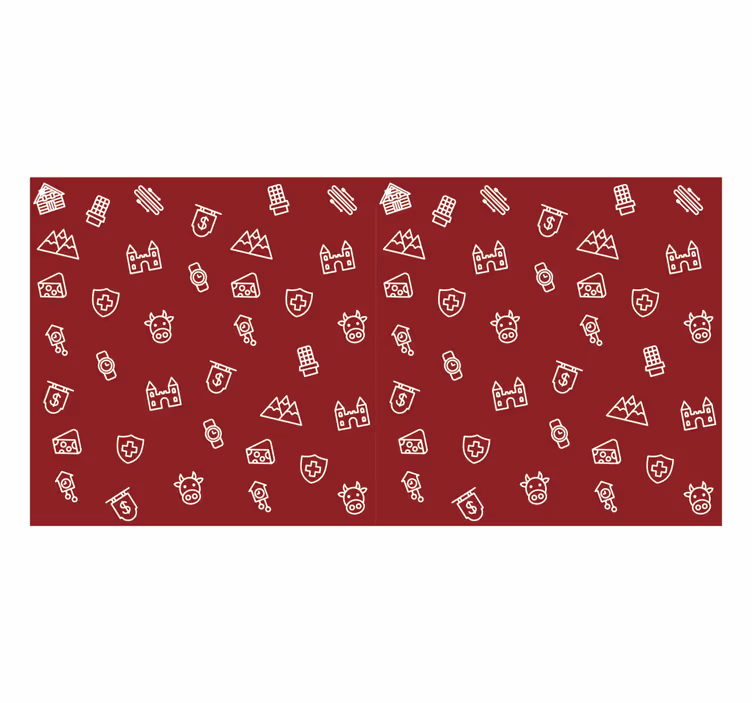 Toile fenêtre rouge icônes de suisse - TenStickers