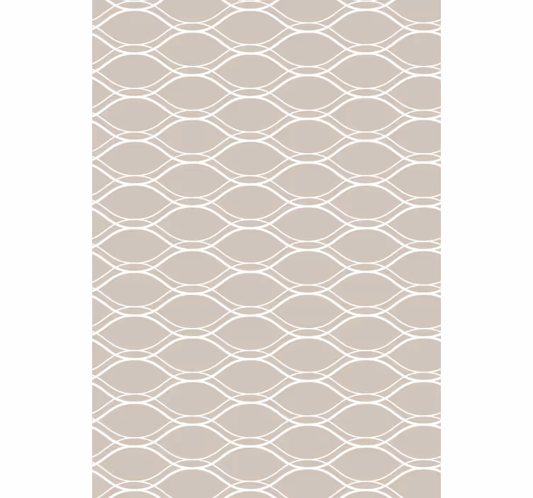 Toile fenêtre extérieur beige à motifs lignes blanches - TenStickers
