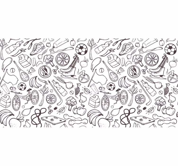 Toile fenêtre extérieur doodles de sport et fitness - TenStickers