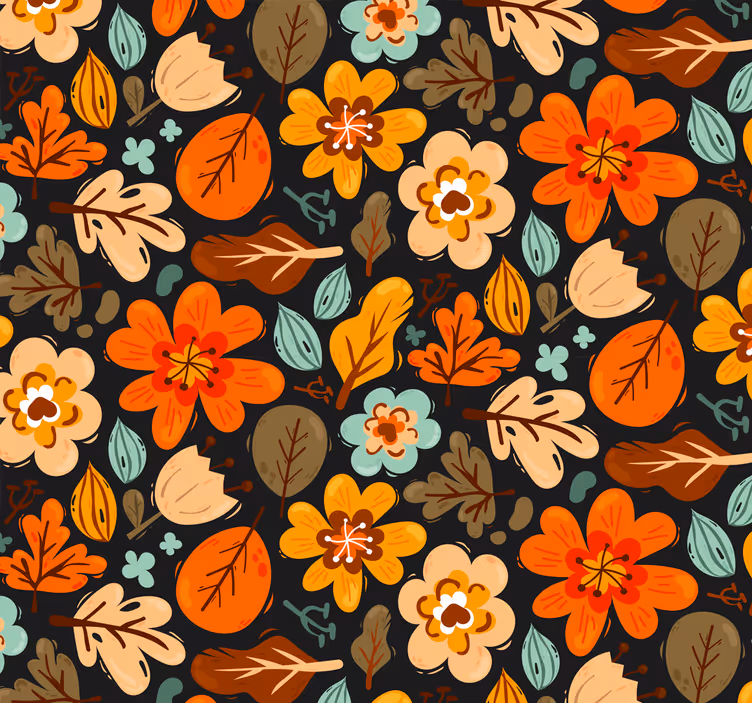 Toile fenêtre extérieur fleurs orange élégantes - TenStickers