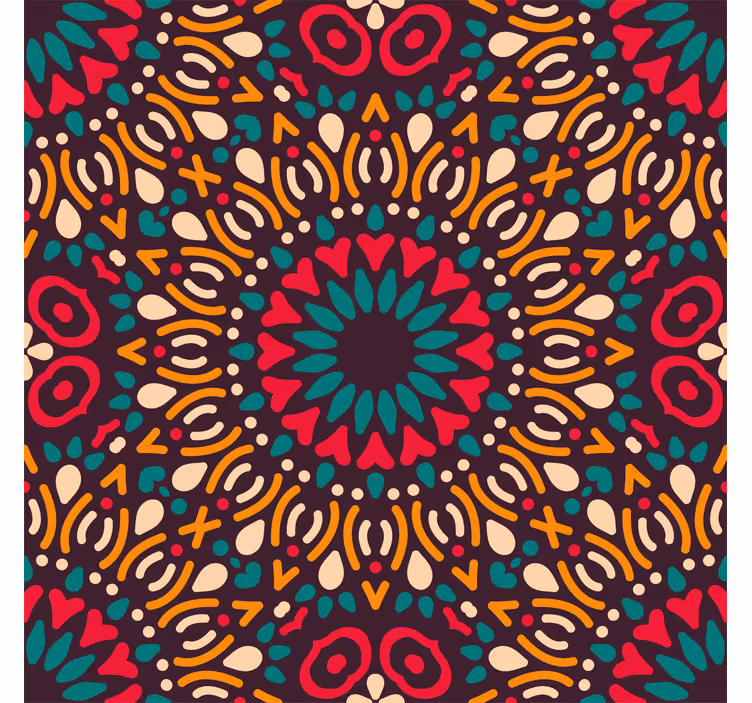 Toile fenêtre extérieur mandala coloré - TenStickers