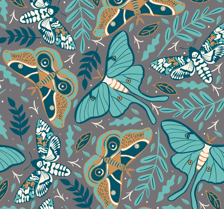 Toile fenêtre chambre adolescent papillons verts et bleus - TenStickers