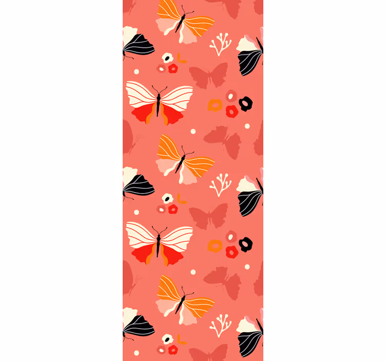 Toile fenêtre chambre adolescent motif papillon rose - TenStickers