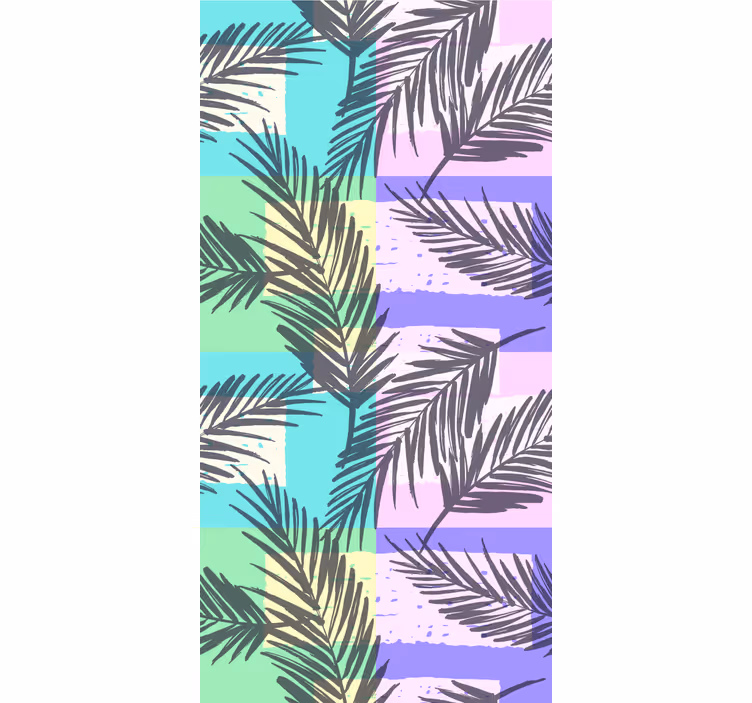 Toile fenêtre chambre adolescent motif tropical à carreaux - TenStickers