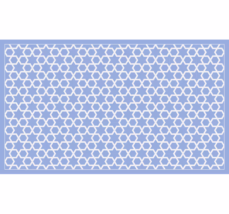 Toile fenêtre salle de bain motif arabe bleu clair - TenStickers