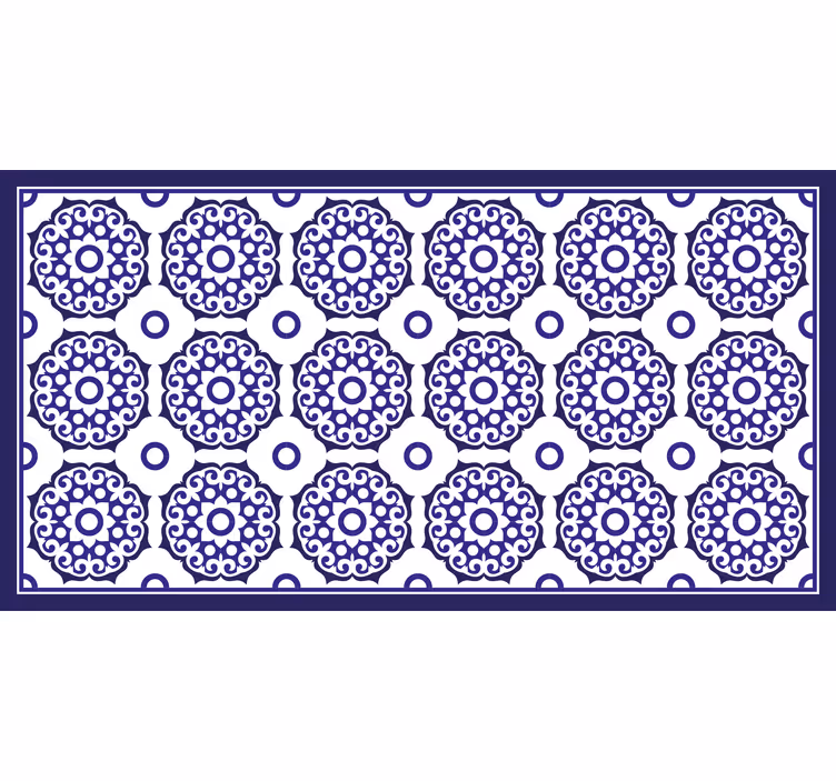 Toile fenêtre salle de bain motif floral bleu clair - TenStickers