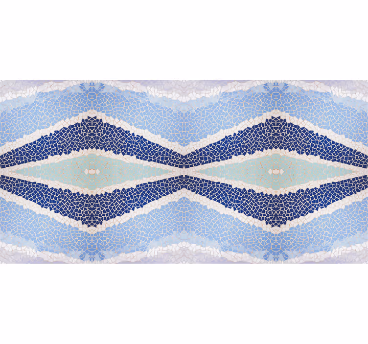 Toile fenêtre salle de bain carreaux bleus irréguliers - TenStickers