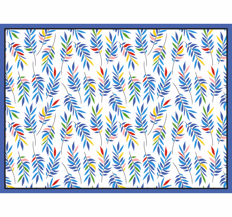 Toile fenêtre salle de bain mosaïque feuilles multicolores - TenStickers