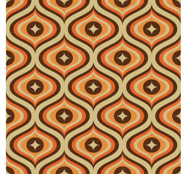 Toile fenêtre classique rétro orange et marron - TenStickers
