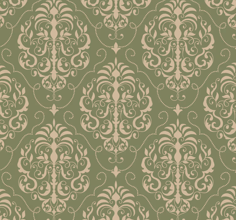 Toile fenêtre classique papier peint fleuri - TenStickers