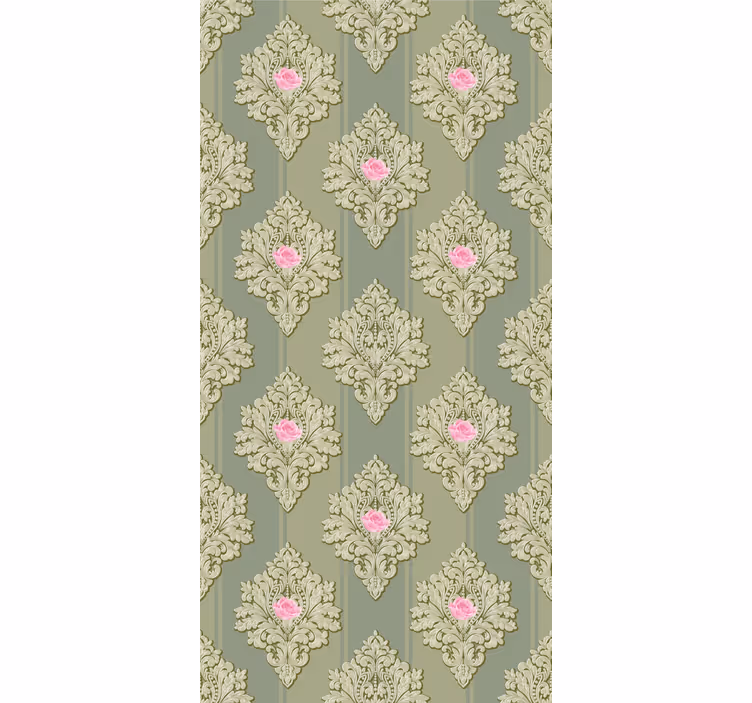 Toile fenêtre classique motif vintage vert français - TenStickers