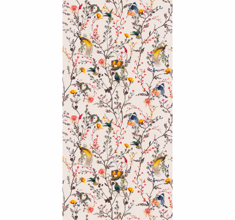 Toile fenêtre classique design floral naturaliste - TenStickers