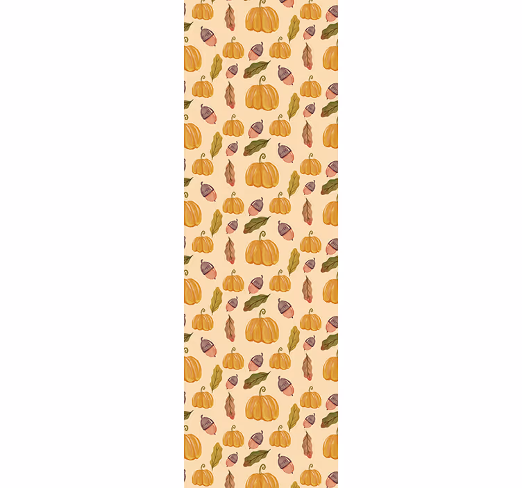 Toile fenêtre classique citrouilles et feuilles vintage - TenStickers
