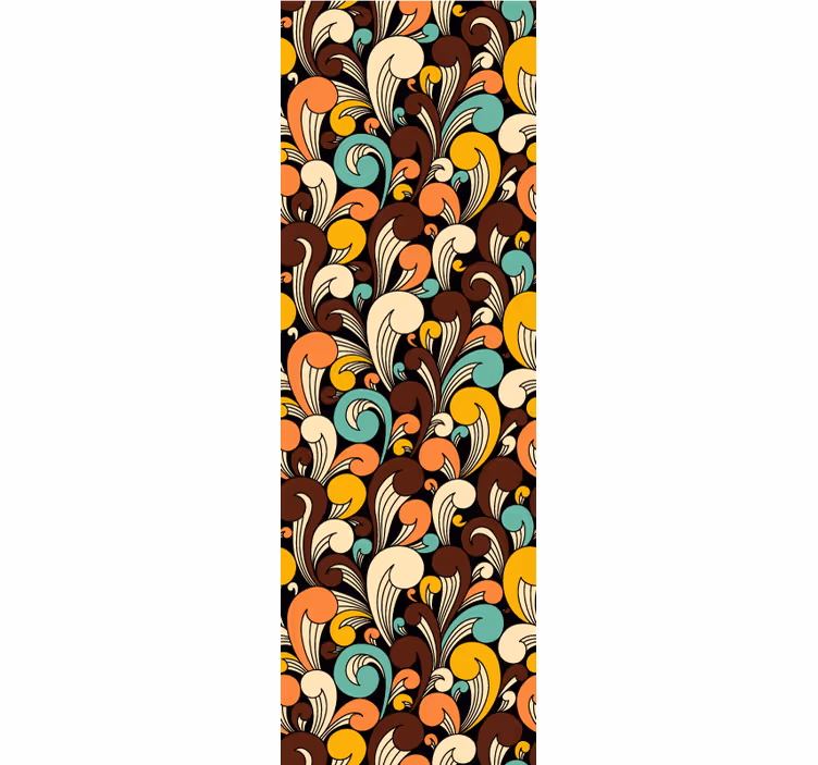 Toile fenêtre classique formes hippies bord noir - TenStickers