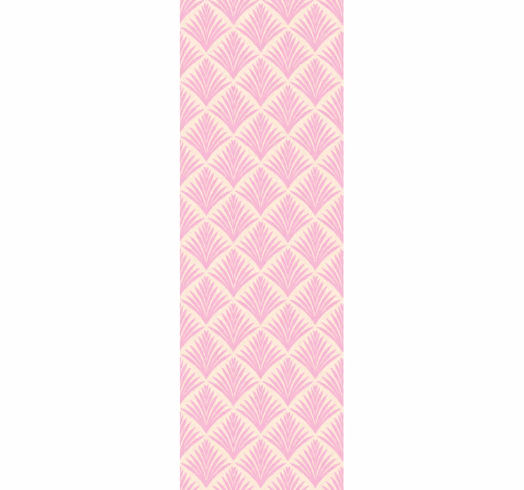 Toile fenêtre classique motif rétro palmiers rose pastel - TenStickers