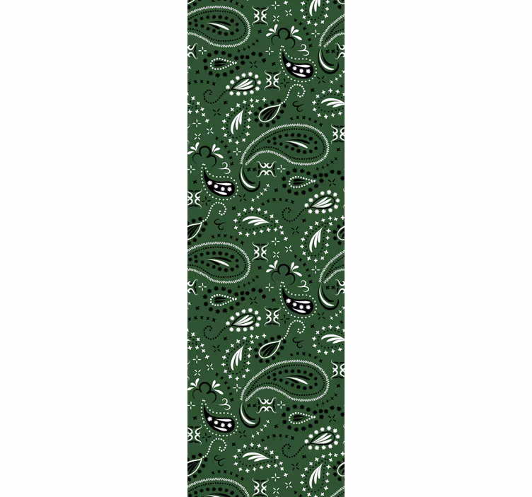 Toile fenêtre classique motif cachemire sarcelle - TenStickers