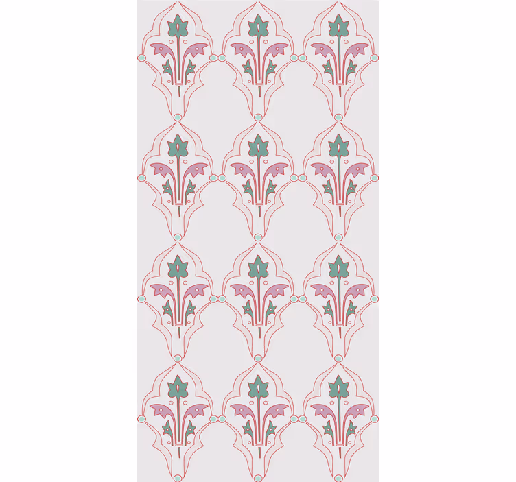 Toile fenêtre classique design floral formalisé - TenStickers