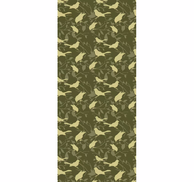 Toile fenêtre classique motif oiseaux verts victoriens - TenStickers