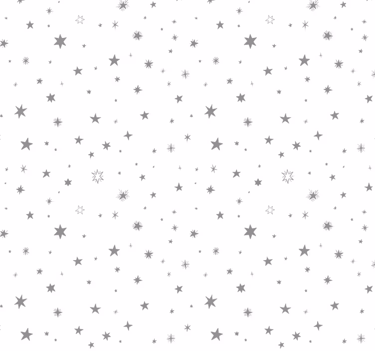 Toile fenêtre chambre bébé fond gris étoiles blanches - TenStickers