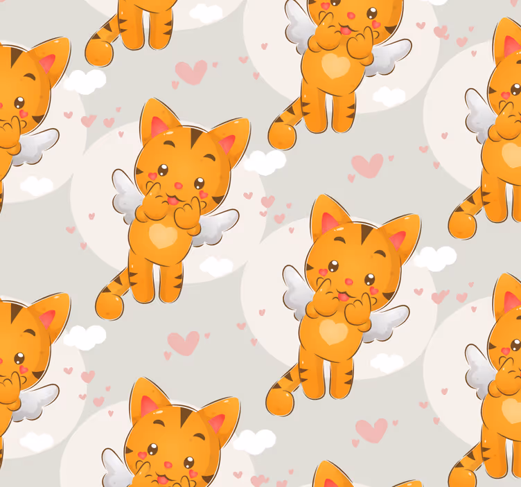 Toile fenêtre chambre bébé avec des chatons mignons volants - TenStickers