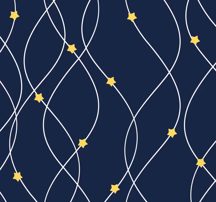 Toile fenêtre chambre bébé étoiles jaunes fond bleu - TenStickers