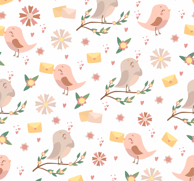 Toile fenêtre chambre bébé oiseaux sur branches - TenStickers