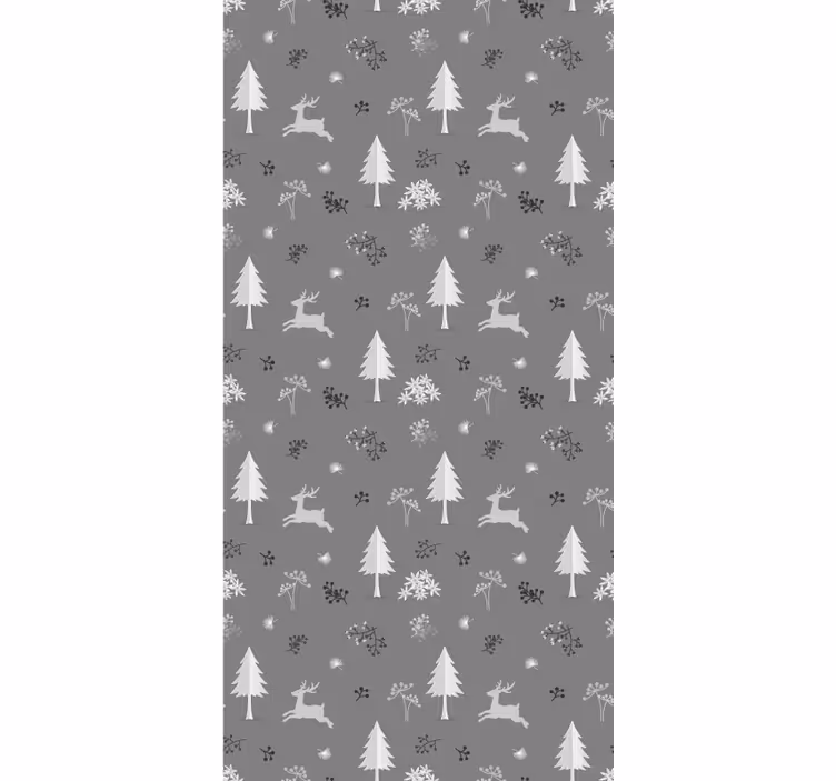 Toile fenêtre chambre bébé cerfs gris - TenStickers