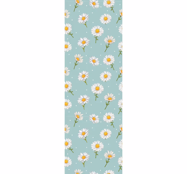 Toile fenêtre couloir motif fleurs marguerites - TenStickers