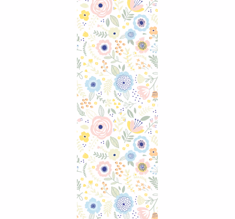 Toile fenêtre couloir design de fleurs colorées - TenStickers