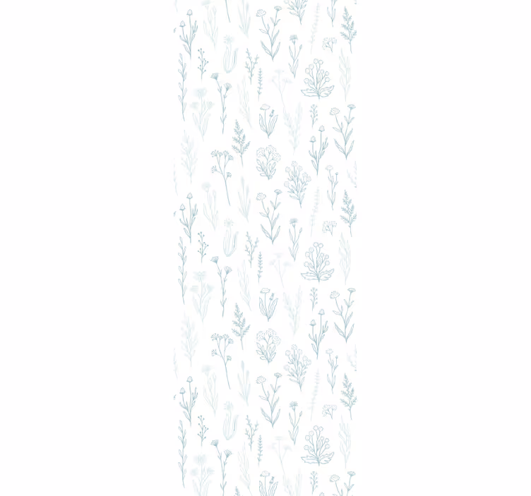 Toile fenêtre couloir fleurs sur fond blanc - TenStickers