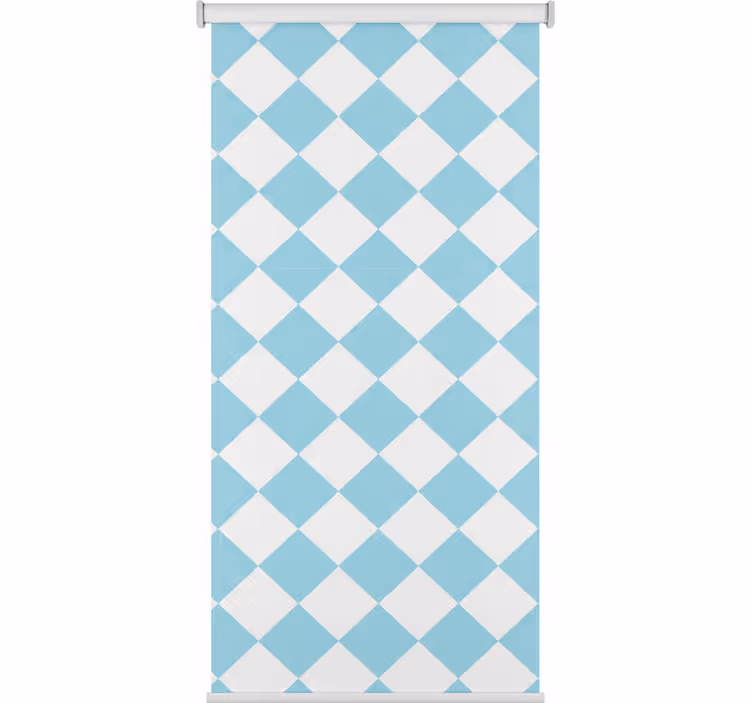 Toile fenêtre couloir design à carreaux bleu et blanc - TenStickers