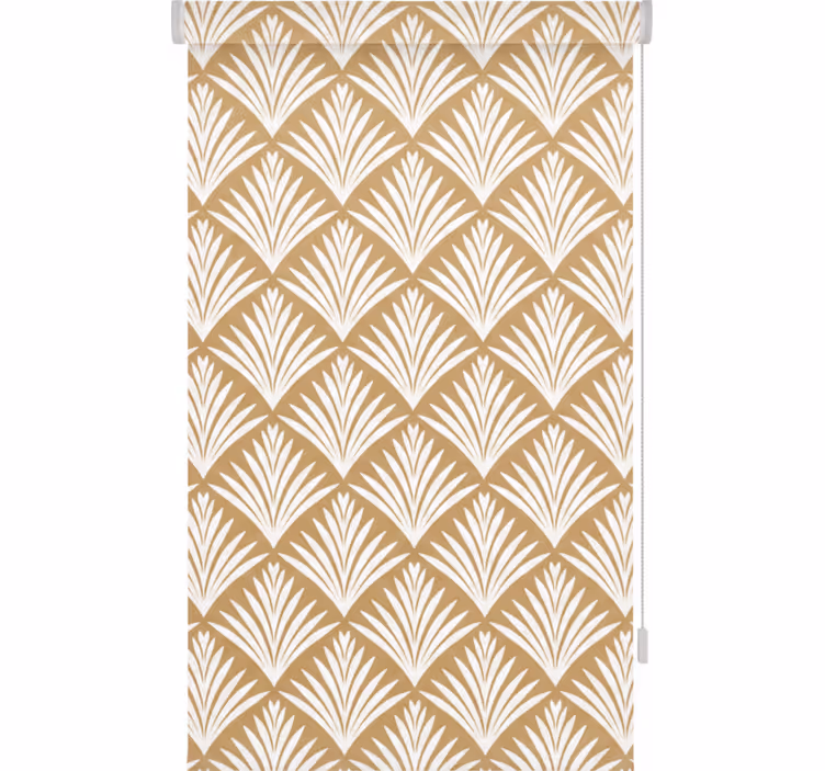 Toile fenêtre couloir feuilles dorées style art déco - TenStickers