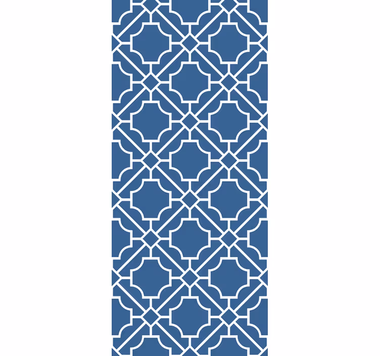 Toile fenêtre couloir motif géométrique blanc/marine - TenStickers
