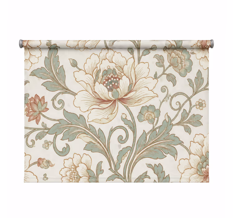 Toile fenêtre salle de bain motif floral - TenStickers