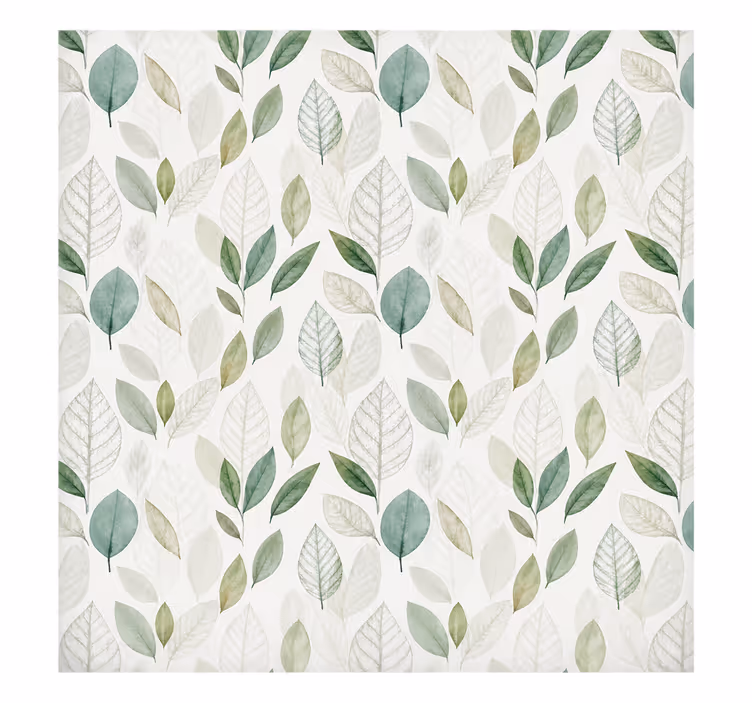 Toile fenêtre gris feuilles translucides - TenStickers