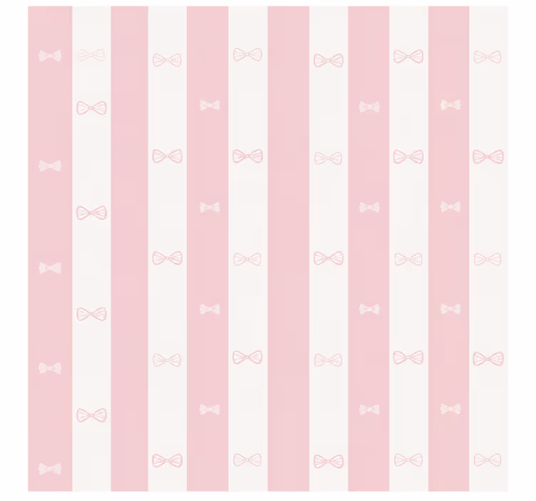 Toile fenêtre rose rayures nœud papillon - TenStickers