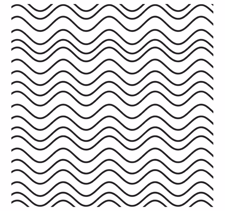 Toile fenêtre salle de bain 90 cm motif vagues ondulées - TenStickers