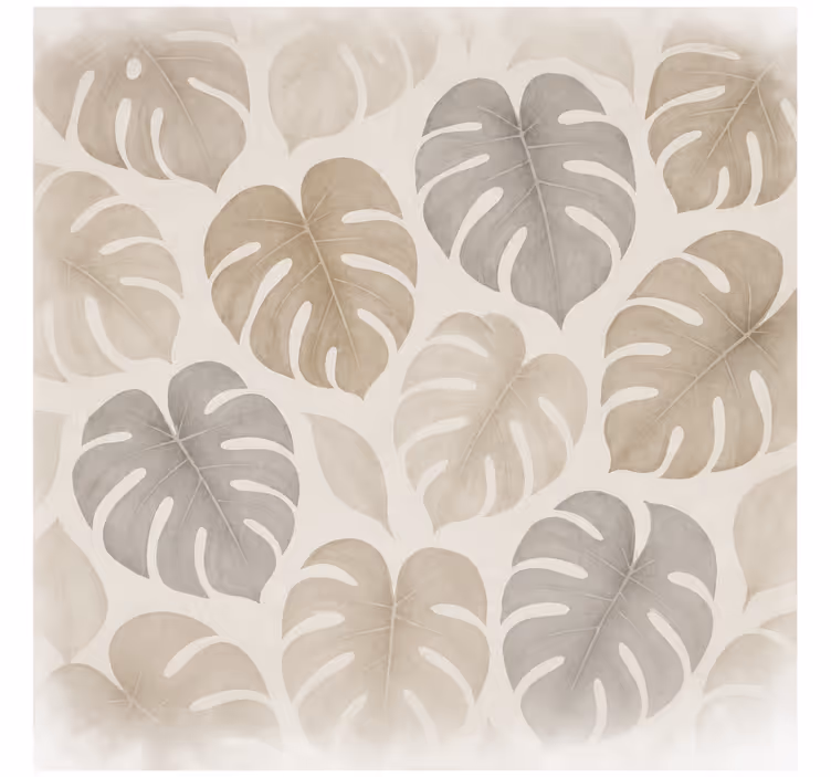 Toile fenêtre marron feuillage de forêt tropicale - TenStickers