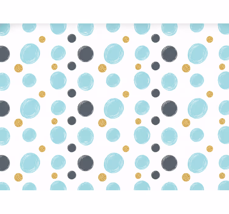 Toile fenêtre salle de bain 110 cm cercles aqua - TenStickers