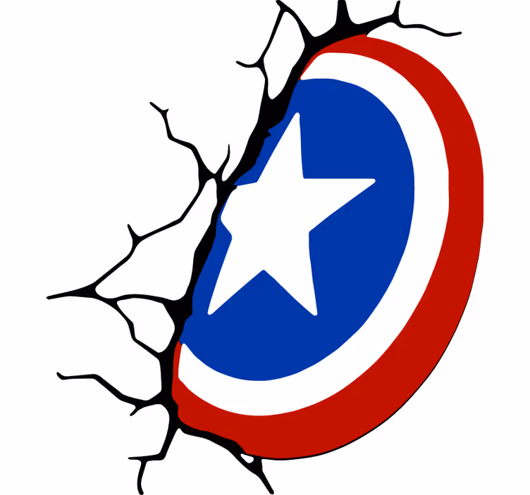 Toile fenêtre super héro bouclier de captain america - TenStickers