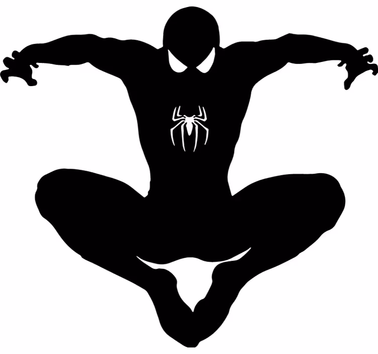 Toile fenêtre super héros silhouette spiderman - TenStickers