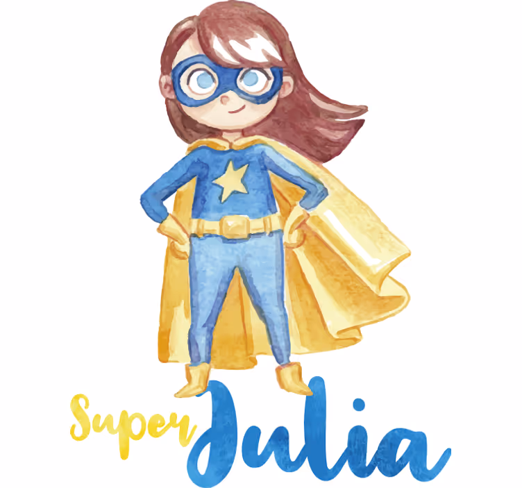 Toile fenêtre super héro fille personnalisée - TenStickers