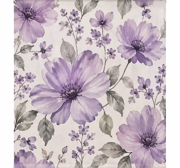 Toile fenêtre violet fleurs magnifiques - TenStickers