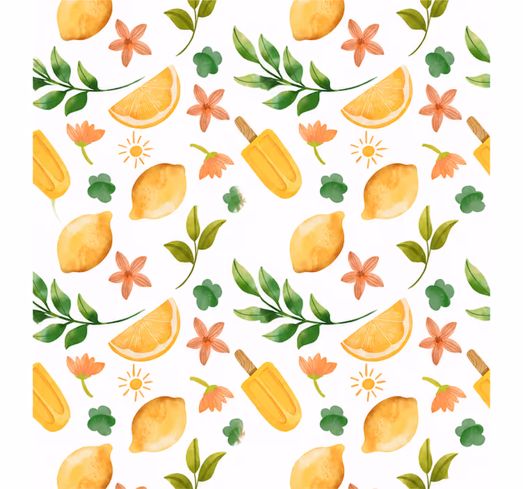 Toile fenêtre jaune agrumes d'été - TenStickers