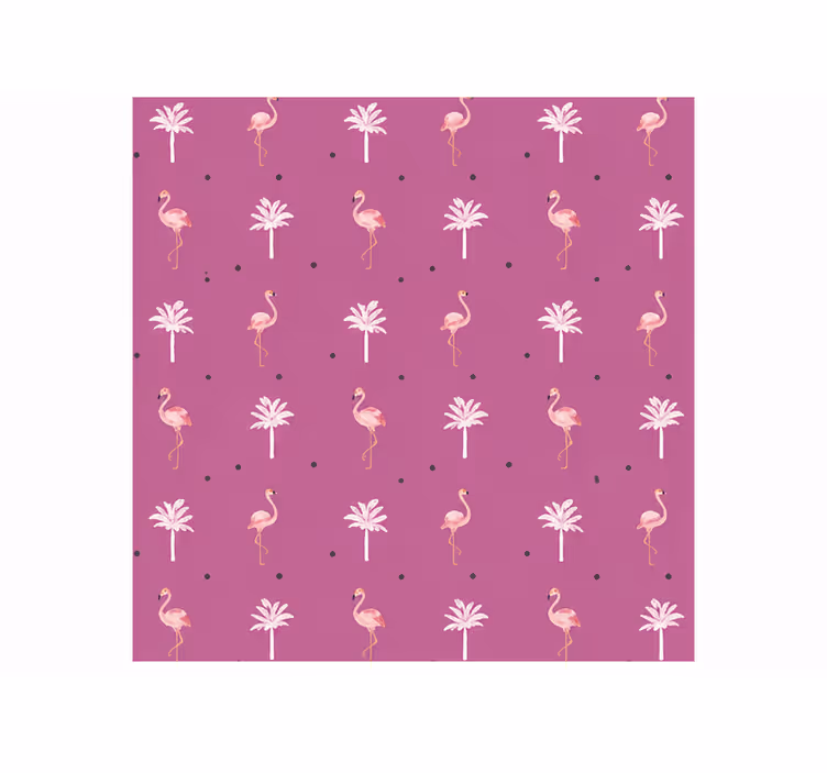 Toile fenêtre rose motif flamant rose joyeux - TenStickers